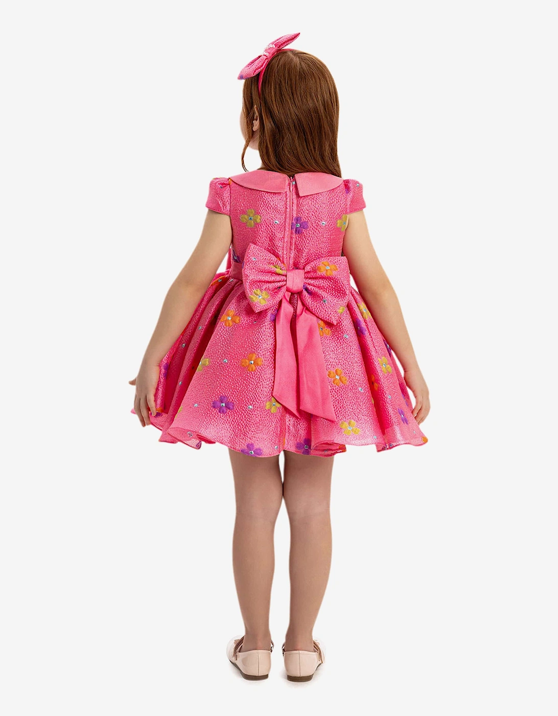 Baby Girls Floral Dress with Headband in Pink