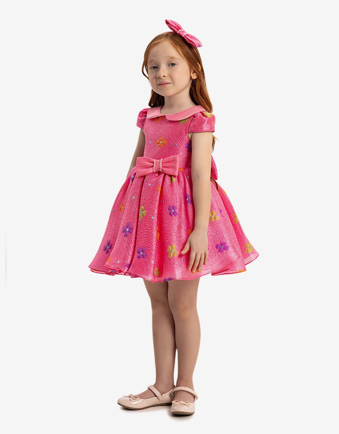Baby Girls Floral Dress with Headband in Pink
