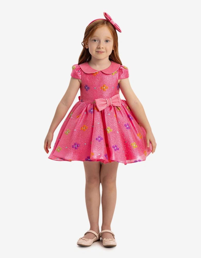 Baby Girls Floral Dress with Headband in Pink