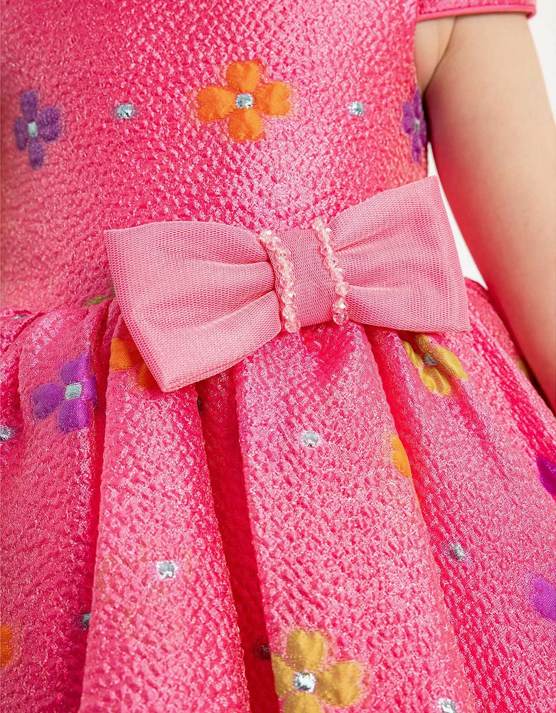 Baby Girls Floral Dress with Headband in Pink