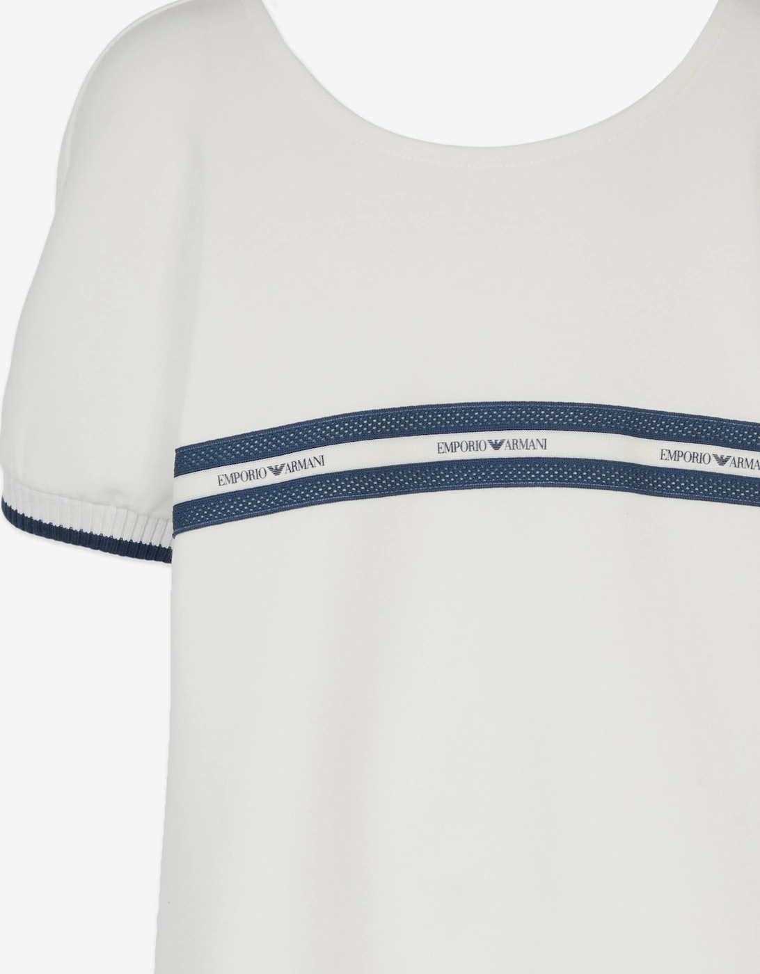 Girls Logo Tape Dress in White