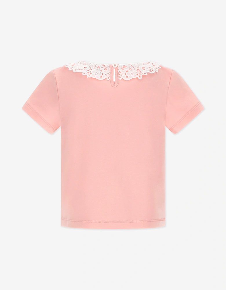 Girls Logo Print T-Shirt in Pink