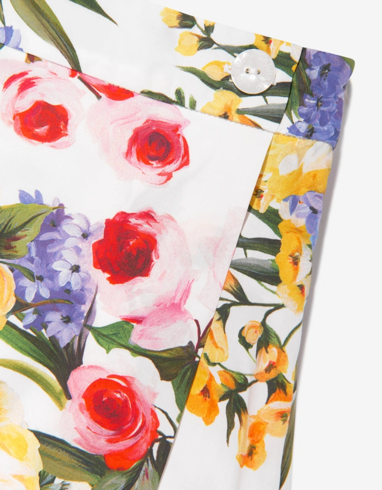 Girls Flower Print Skort in Multicolour