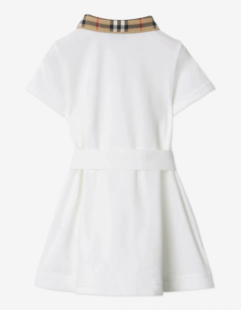 Baby Girls Check Collar Astrid Dress in White