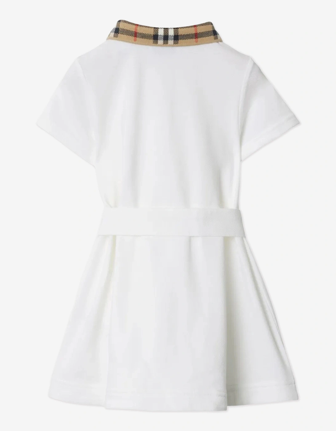 Baby Girls Check Collar Astrid Dress in White