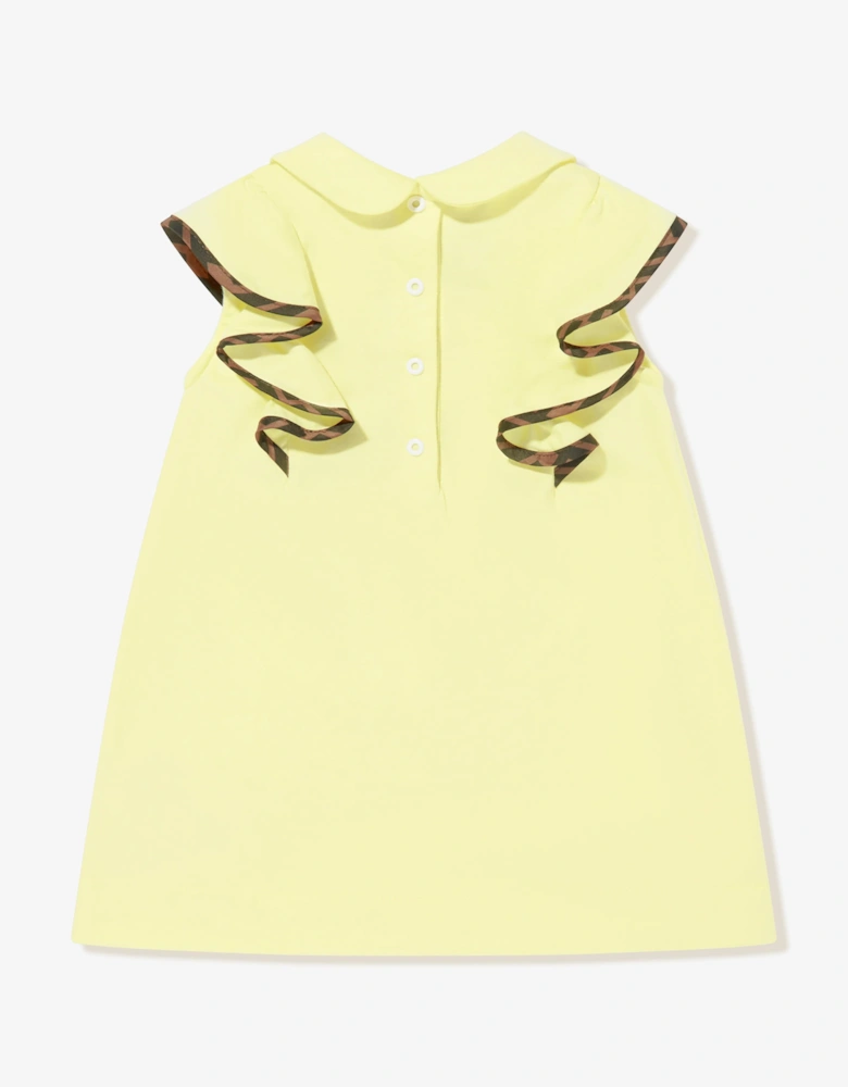 Baby Girls Flower Ruffle Dress in Yellow