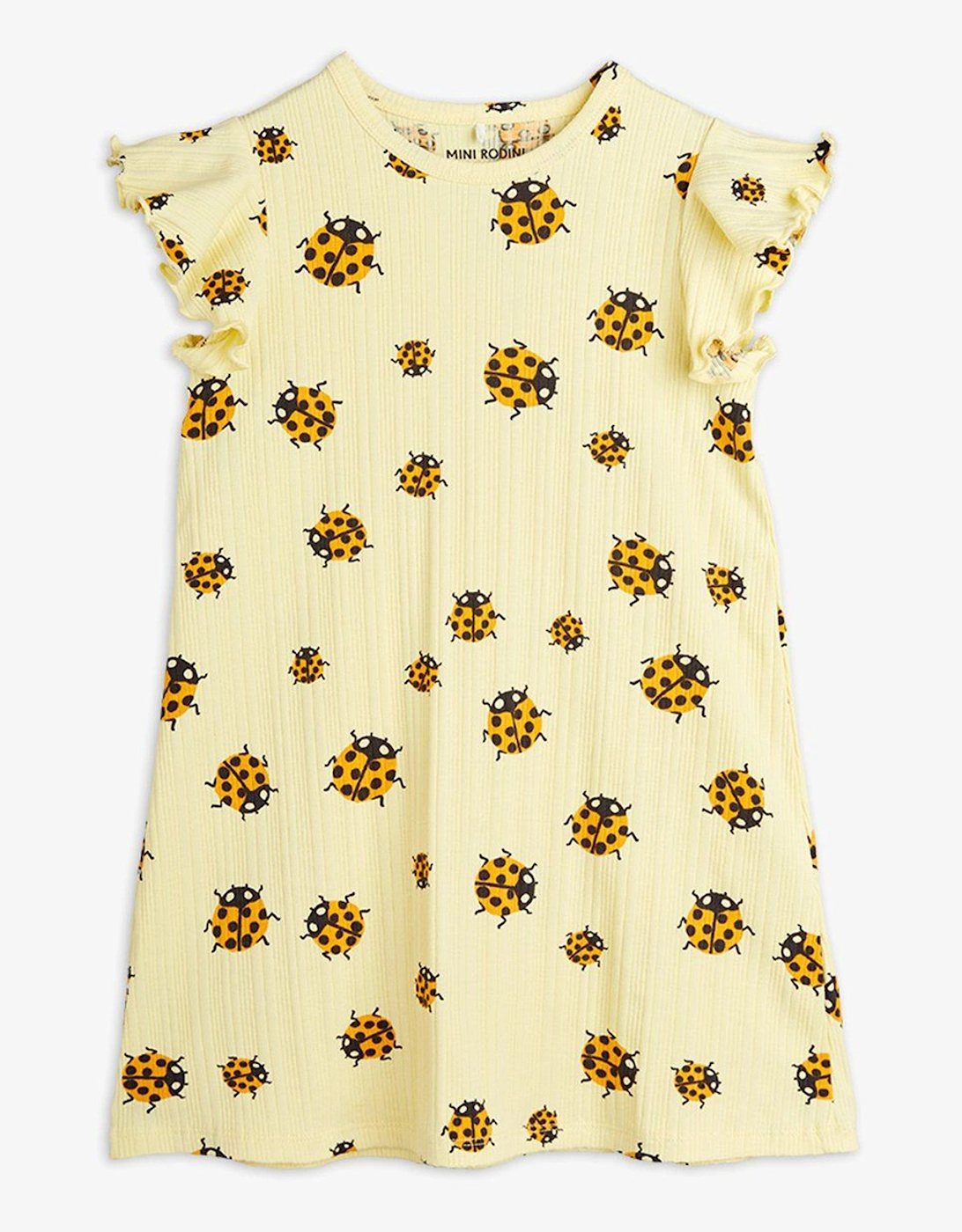 Girls Ladybugs AOP Wing Dress in Yellow, 5 of 4