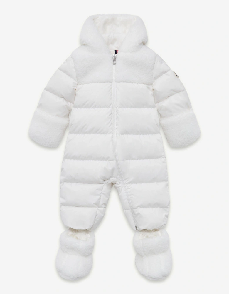 Baby Down Padded Osof Snowsuit in White