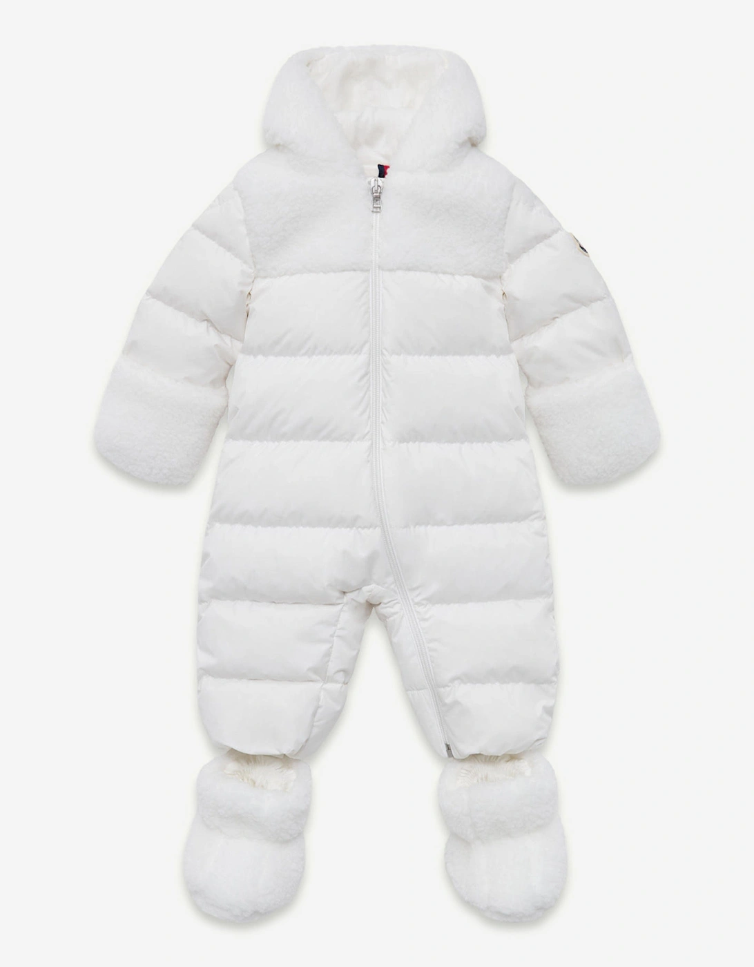 Moncler Girls Multi Baby  Enfant Baby Down Padded Osof Snowsuit  White - Size 9-12 Months Kids