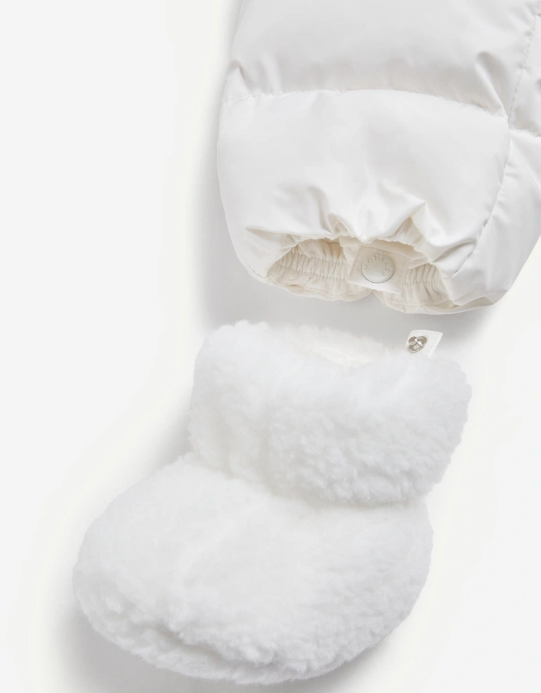 Baby Down Padded Osof Snowsuit in White