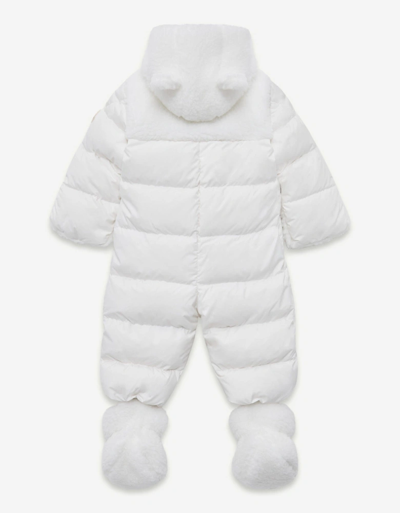 Baby Down Padded Osof Snowsuit in White
