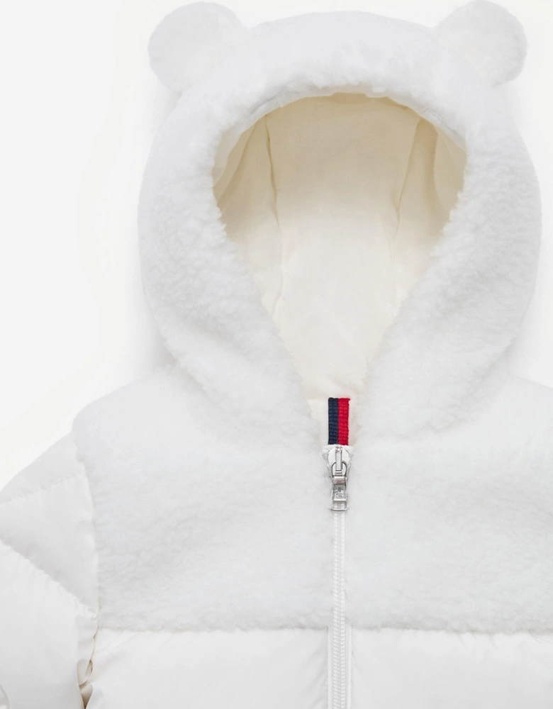 Baby Down Padded Osof Snowsuit in White