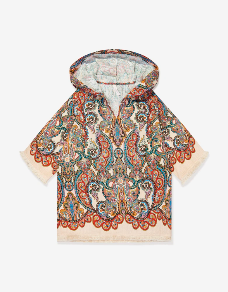 Girls Paisley Ottie Hooded Coverup in Multicolour
