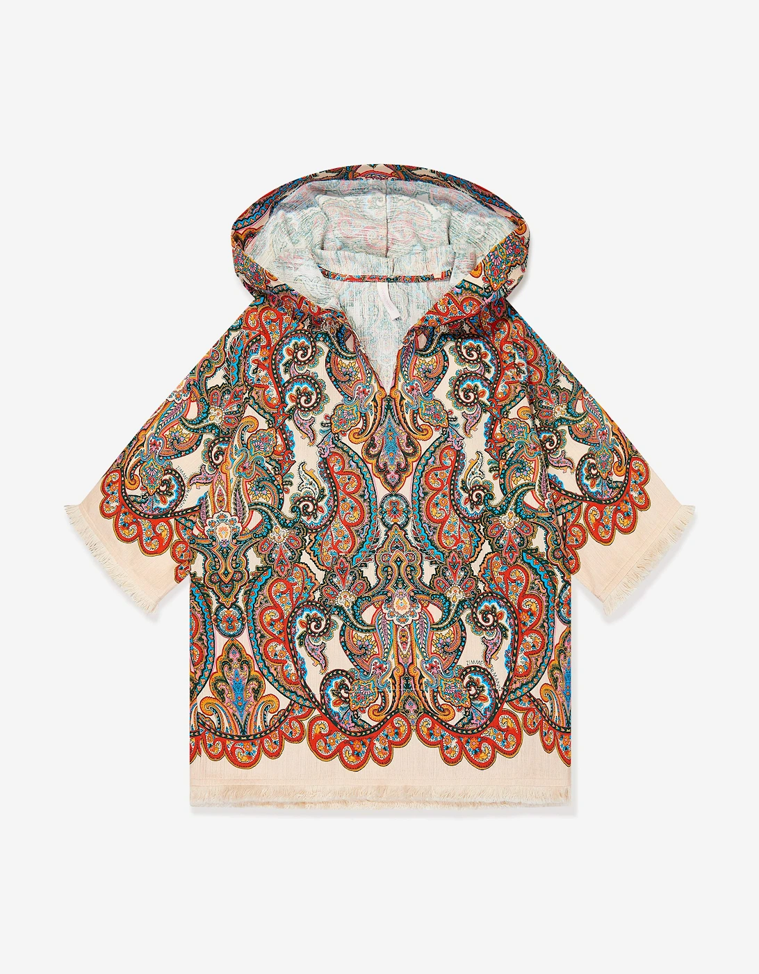 Girls Paisley Ottie Hooded Coverup in Multicolour, 5 of 4