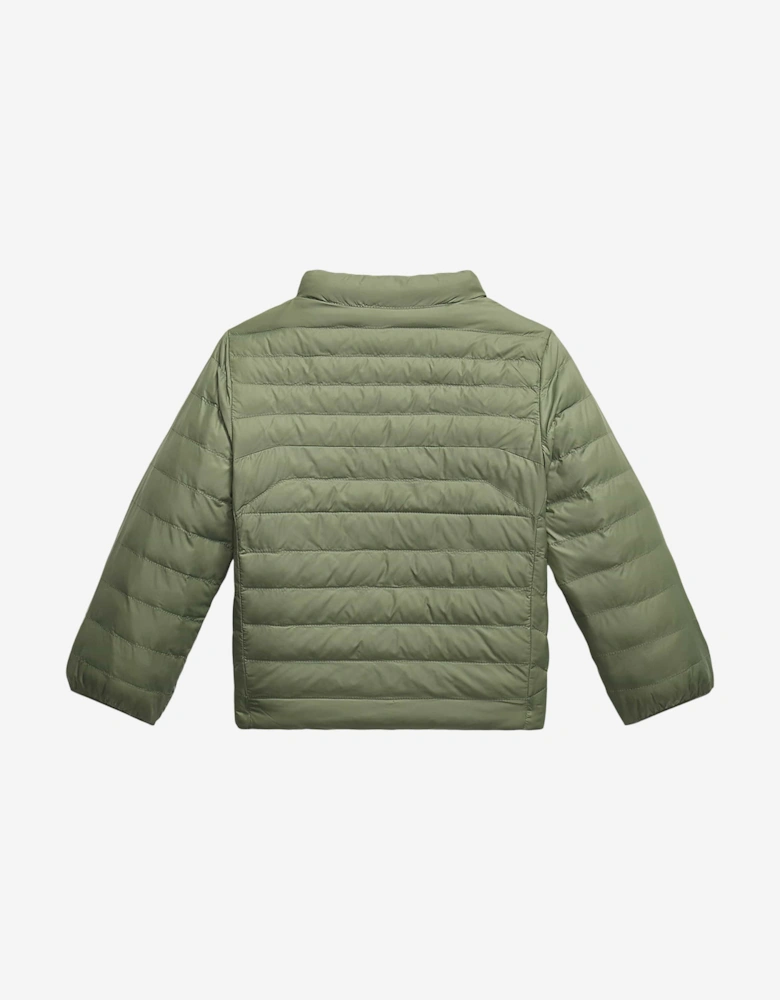 Boys Reversible Puffer Jacket in Beige