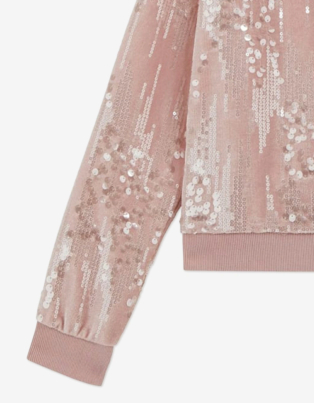 Girls Velvet Zip Up Top in Pink