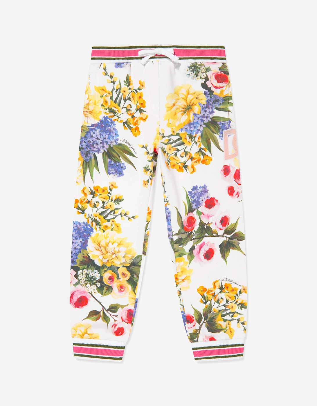 Girls Flower Print Joggers in Multicolour, 5 of 4