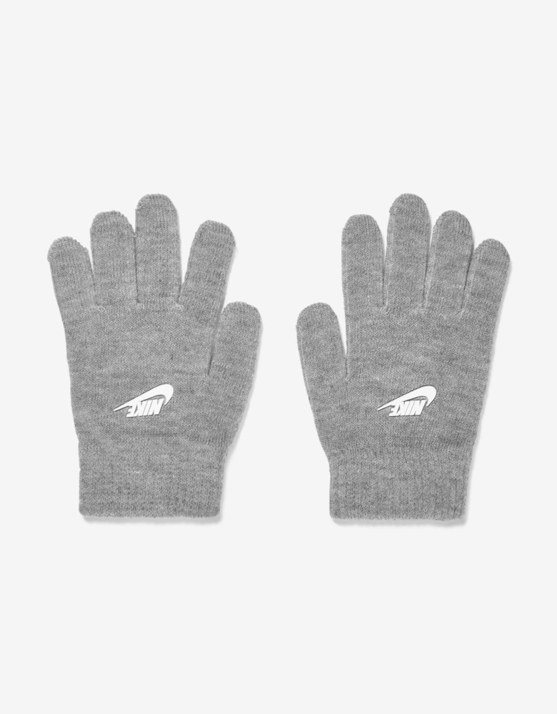 Boys Swoosh Pom Beanie and Glove Set in Grey