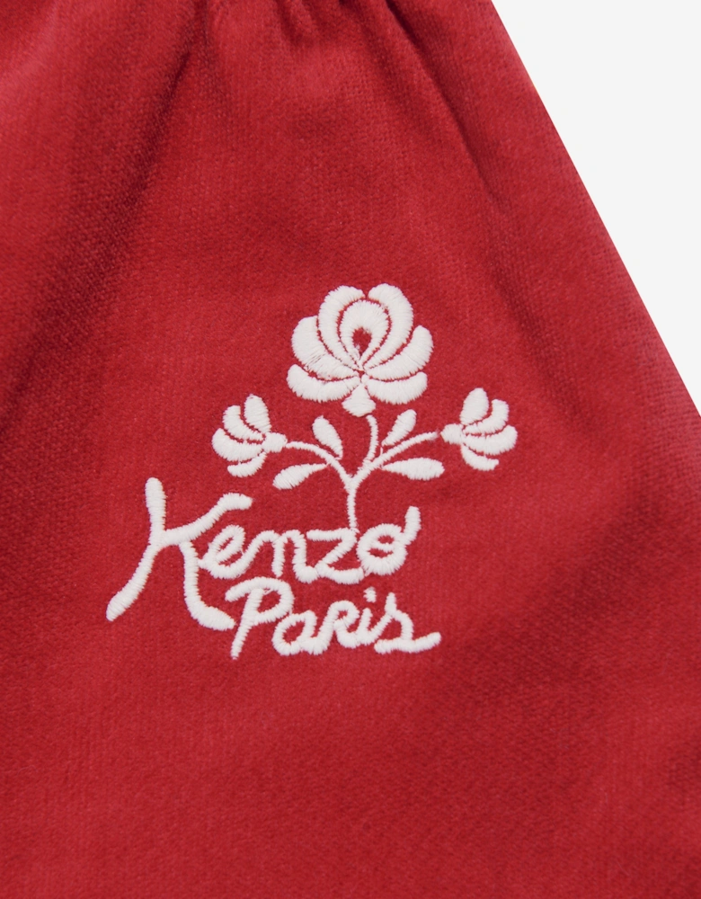 Girls Palatine Velvet Skirt in Red