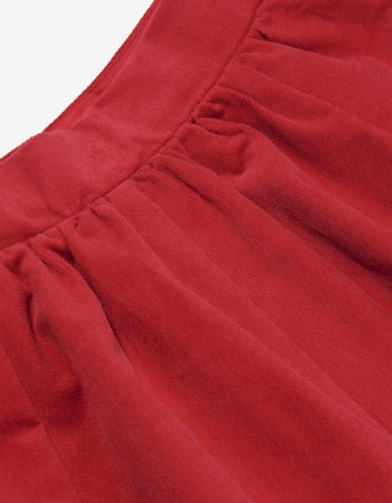 Girls Palatine Velvet Skirt in Red