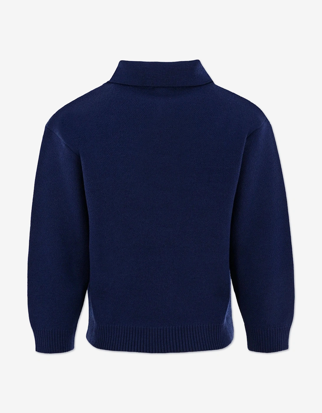 Boys Wool Knit Logo Sweatshirt in Navy