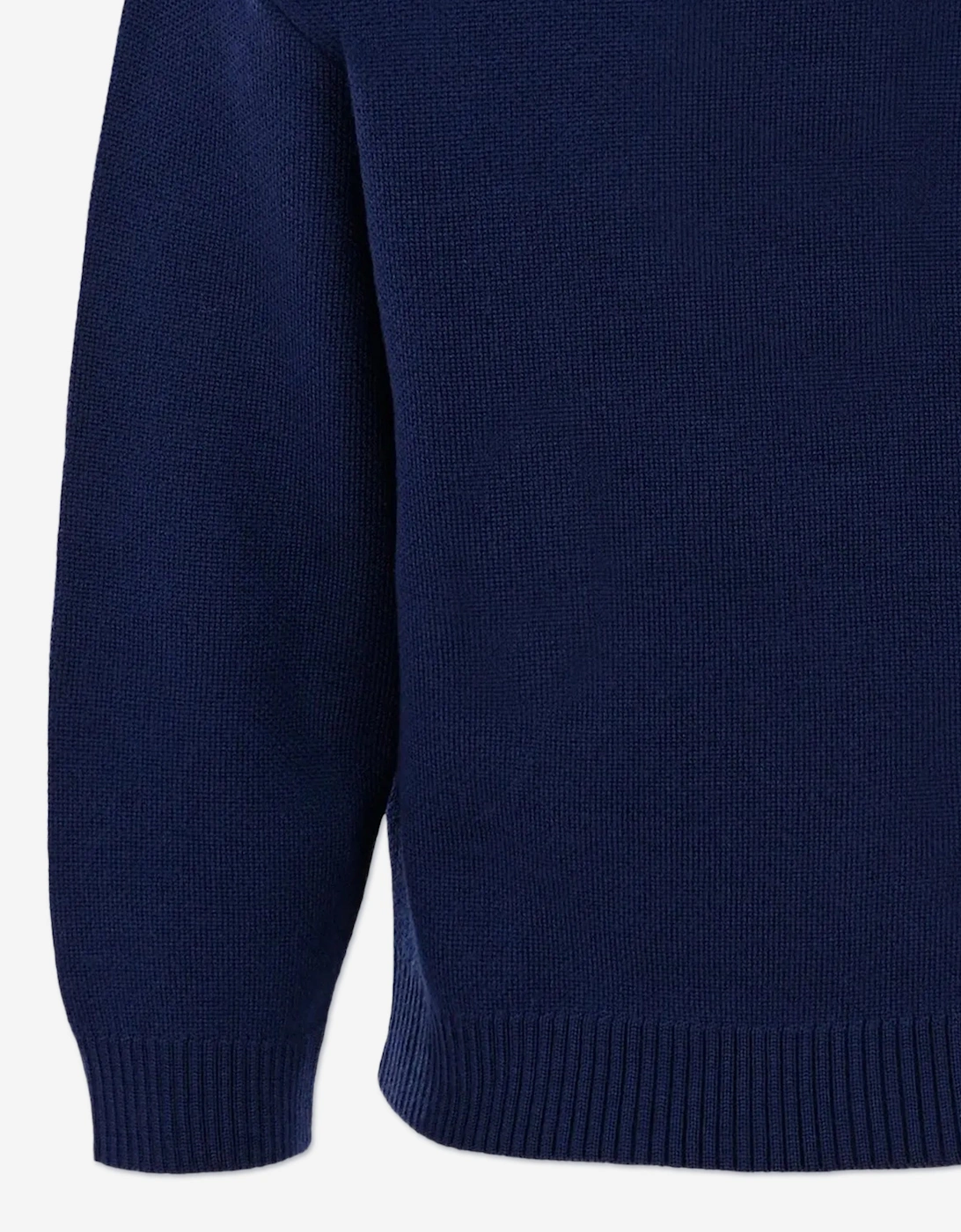 Boys Wool Knit Logo Sweatshirt in Navy
