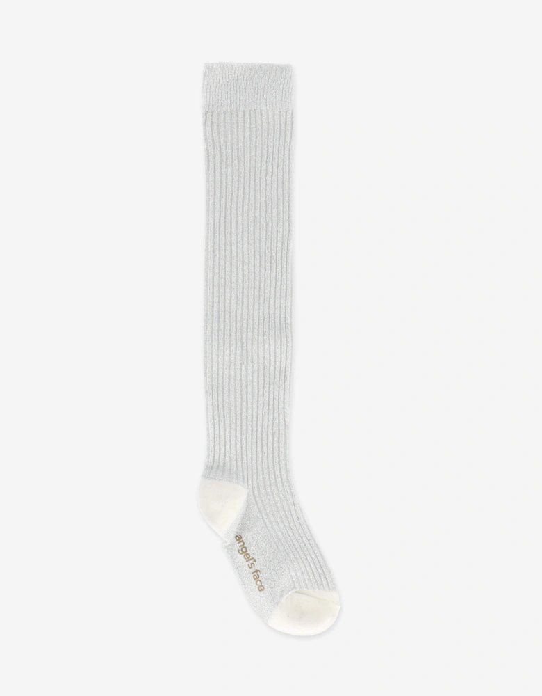 Angels Face Girls Lucy Sparkle Socks in White