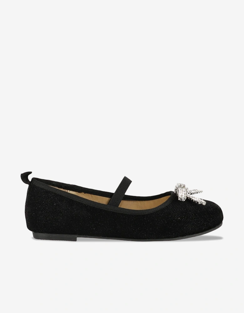 Angels Face Girls Sofia Diamante Bow Pumps in Black