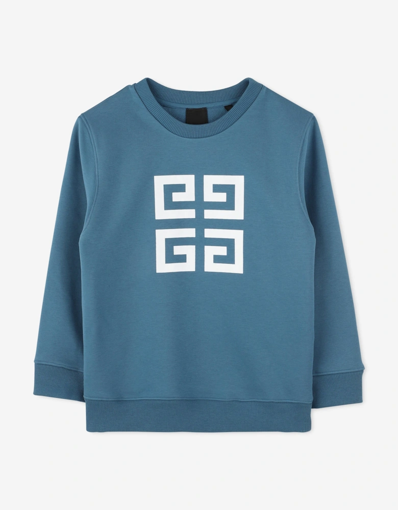 Boys 4G Logo Sweatshirt in Blue
