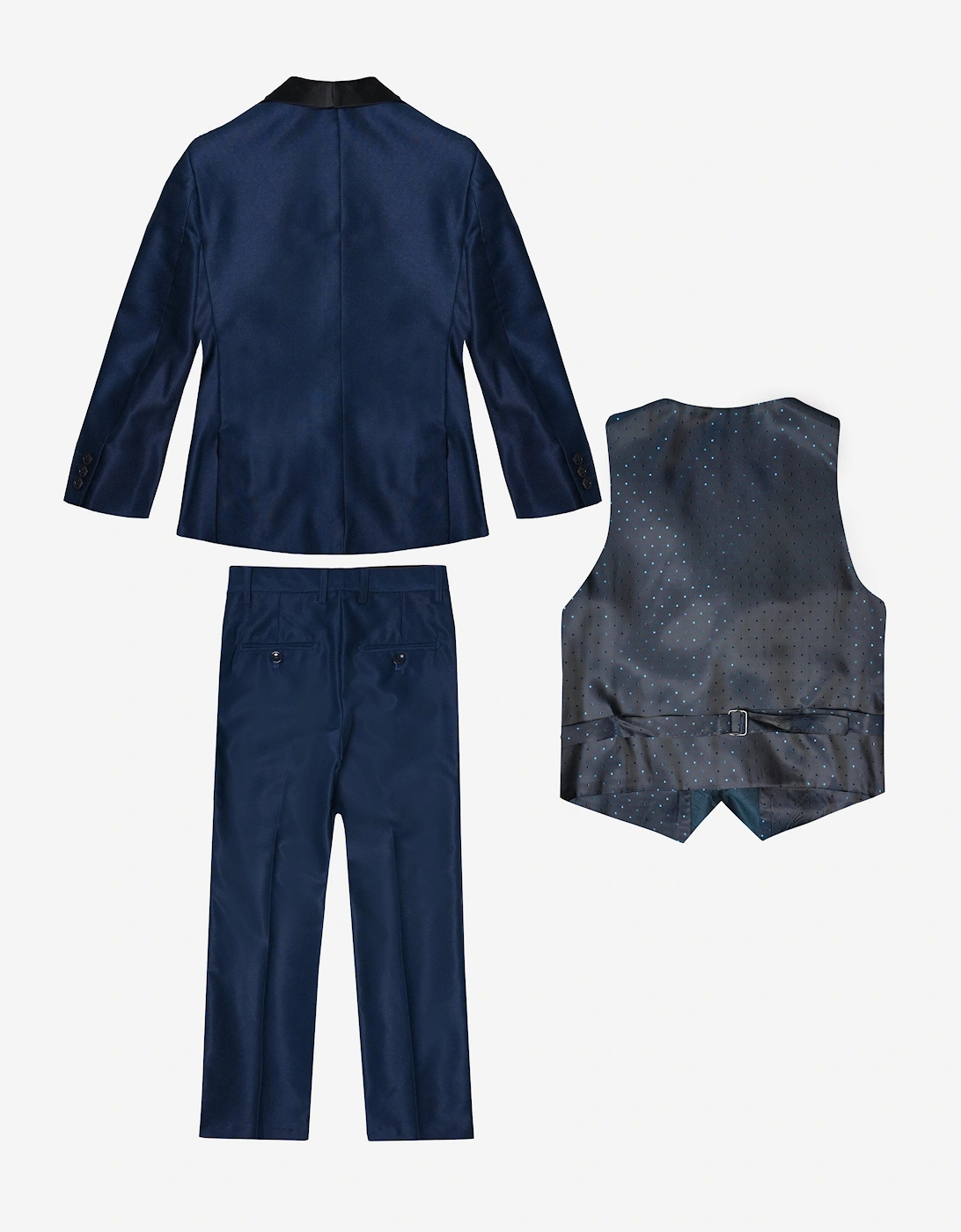 Romano Boys Shawl Collar 3 Piece Suit in Blue