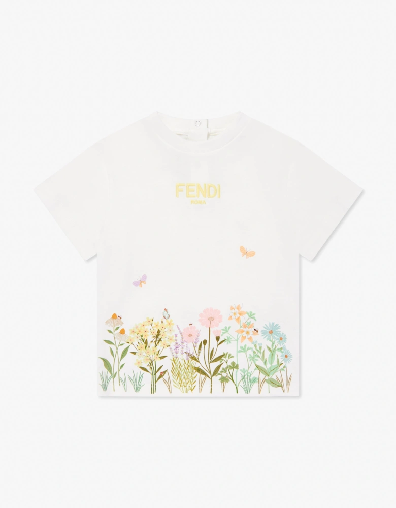 Baby Girls Floral T-Shirt in White