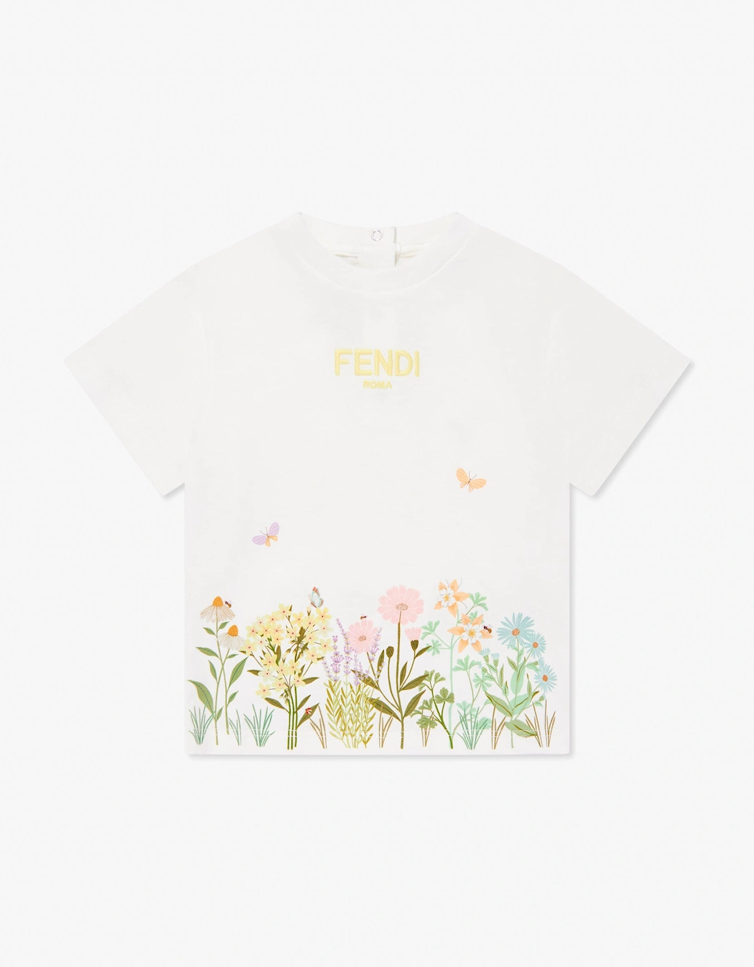 Baby Girls Floral T-Shirt in White, 5 of 4