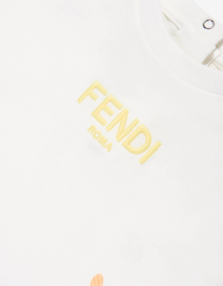 Baby Girls Floral T-Shirt in White