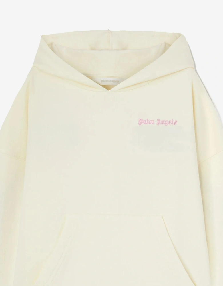 Girls Colourful Track Hoodie in Ivory