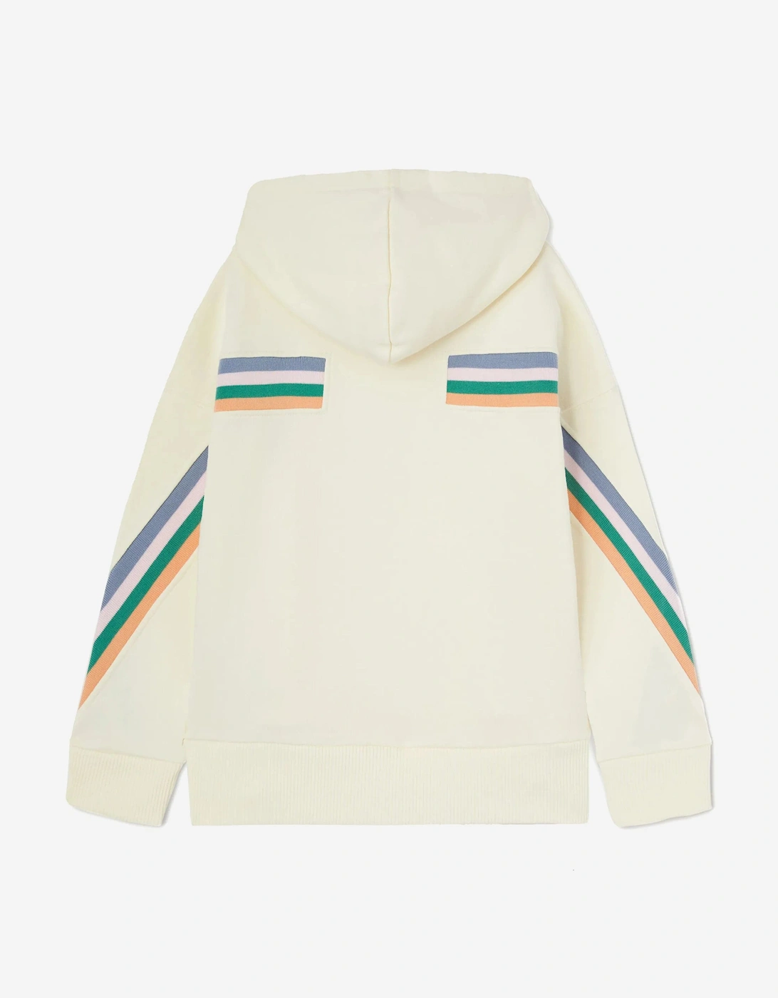 Girls Colourful Track Hoodie in Ivory
