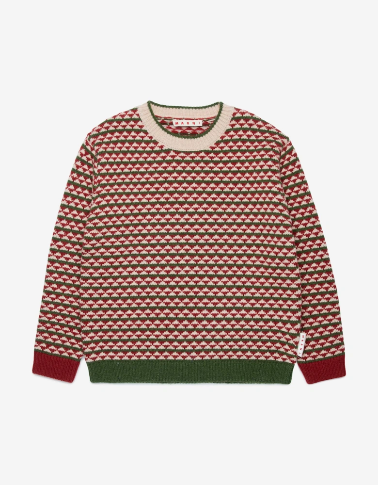Kids Wool Knitted Jumper in Red