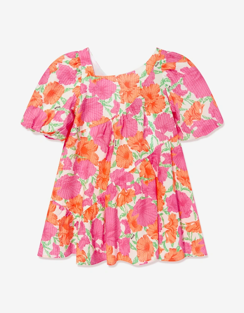 Girls Seersucker Dress in Pink