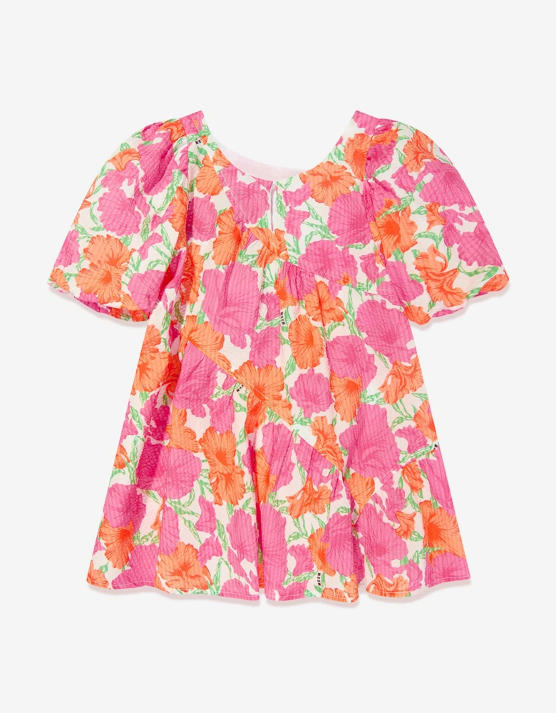 Girls Seersucker Dress in Pink