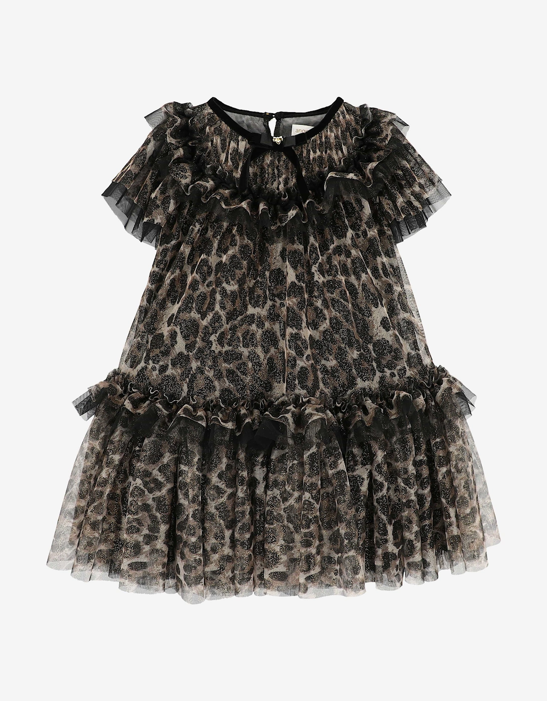 Angels Face Girls Victoria Tulle Leopard Dress in Black, 5 of 4