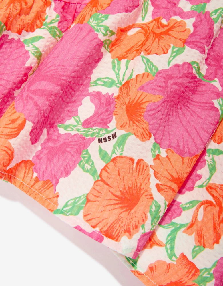 Girls Seersucker Dress in Pink