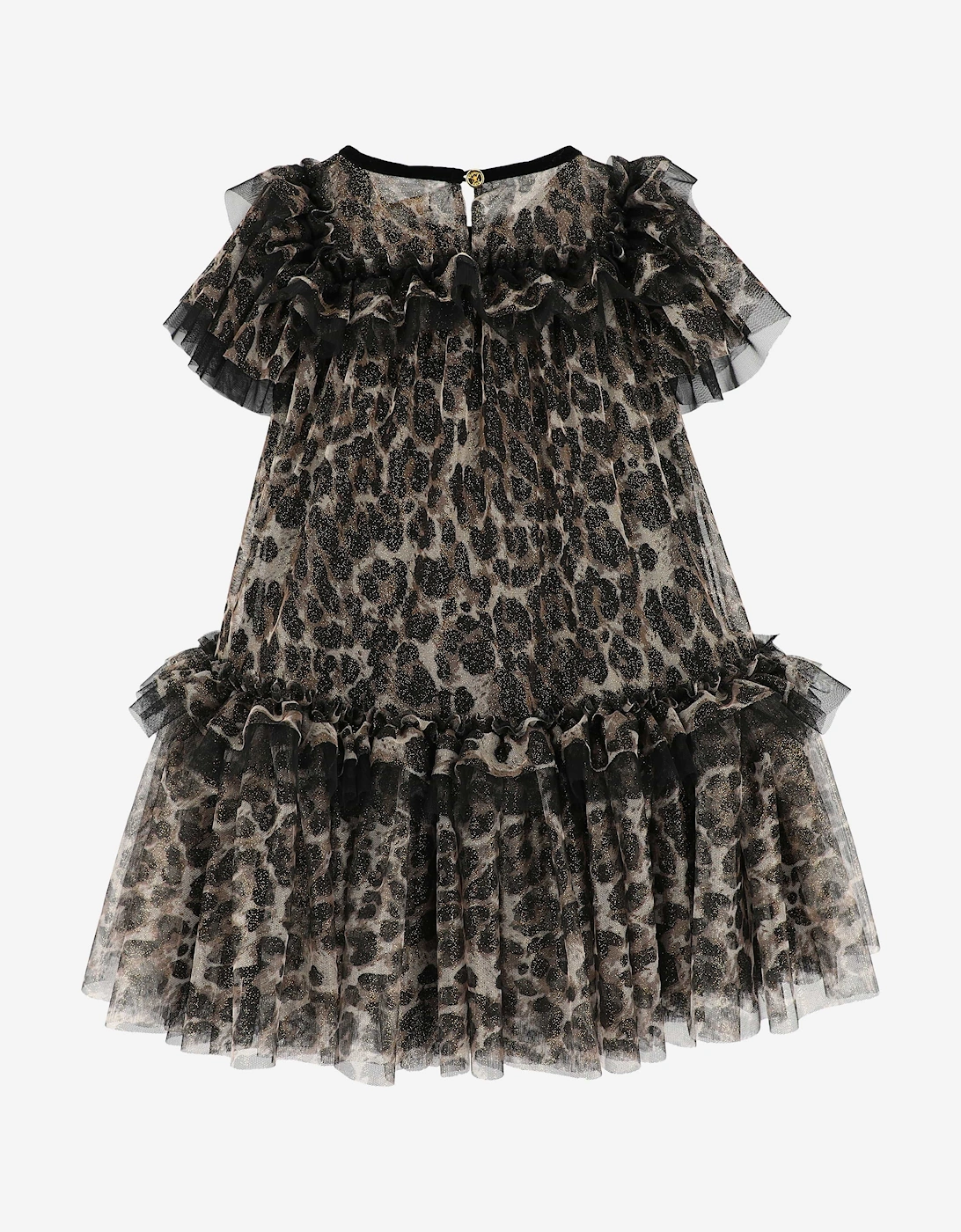 Angels Face Girls Victoria Tulle Leopard Dress in Black