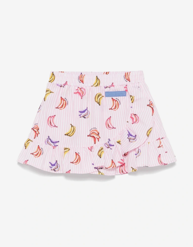 Girls AOP Bananas Mini Skirt in Pink