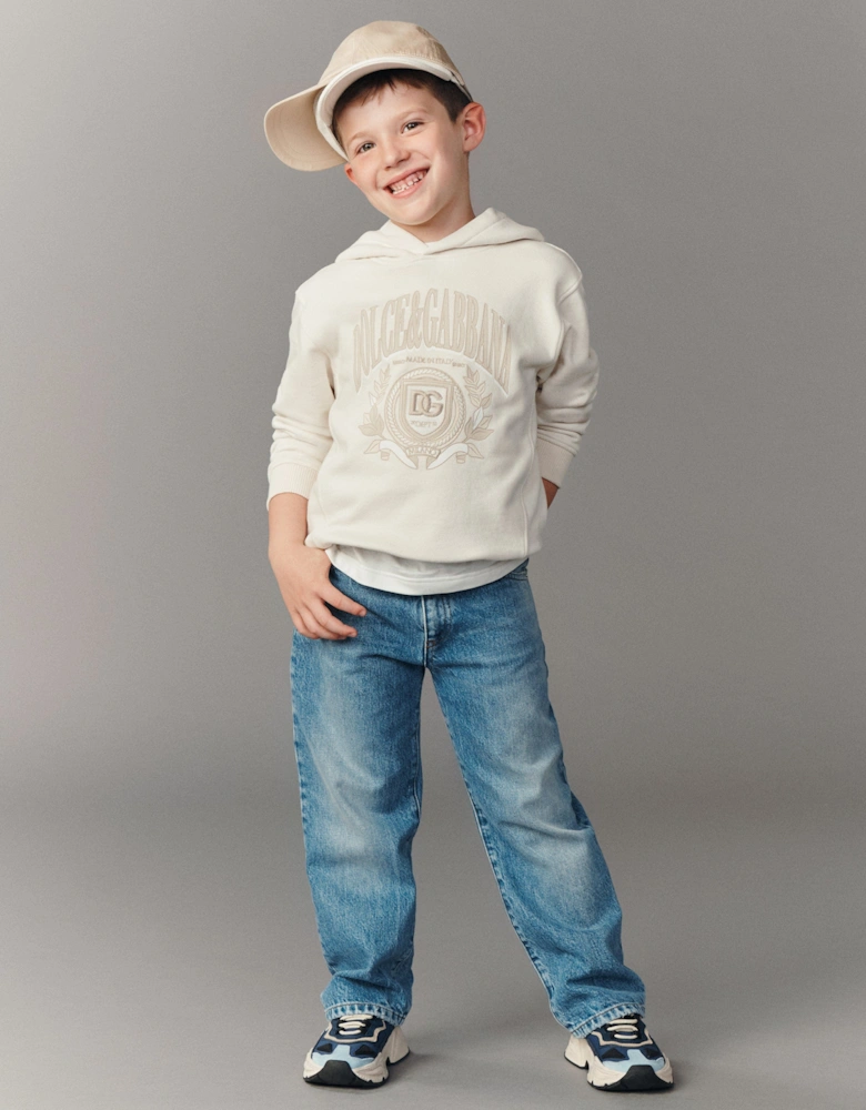 Kids Logo Hoodie in Ivory