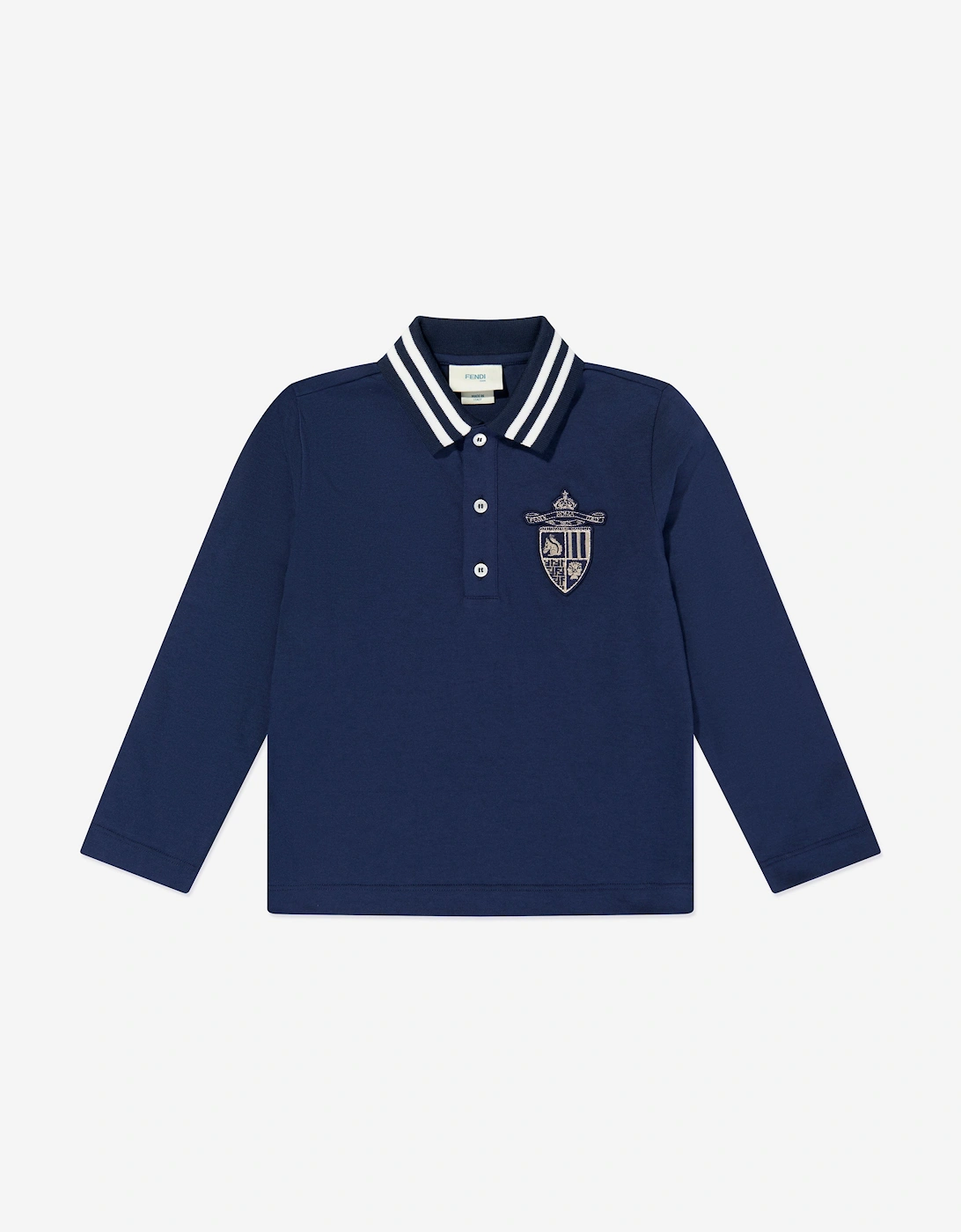 Boys Long Sleeve Polo Shirt in Navy, 5 of 4