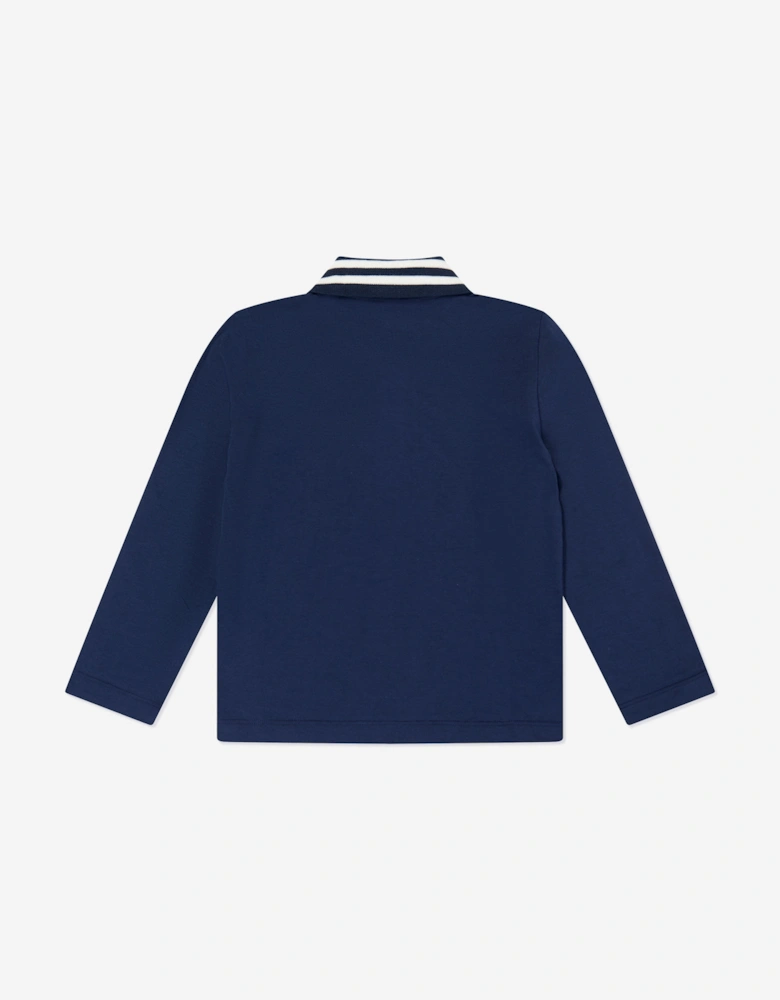 Boys Long Sleeve Polo Shirt in Navy