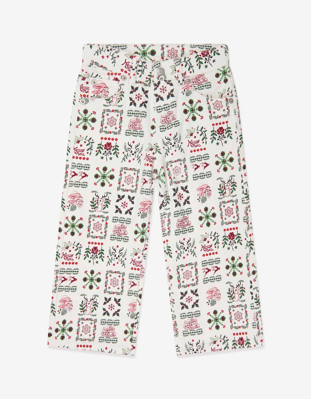 Girls Seasonal Print Trousers in Ivory, 6 of 5