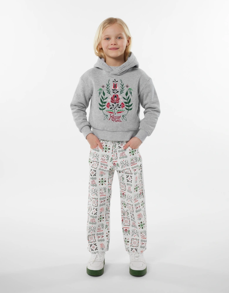 Girls  Seasonal Print Trousers in Ivory