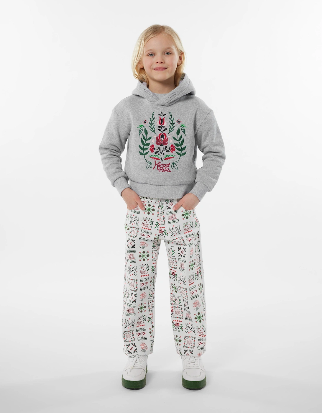 Girls  Seasonal Print Trousers in Ivory