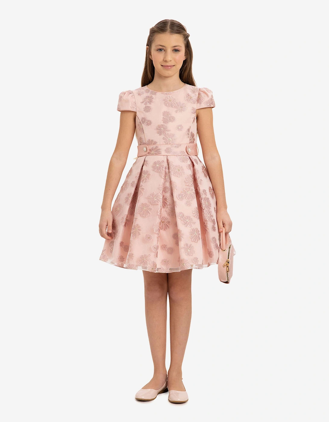 Girls Stylish Dress with Matching Bag in Pink, 7 of 6