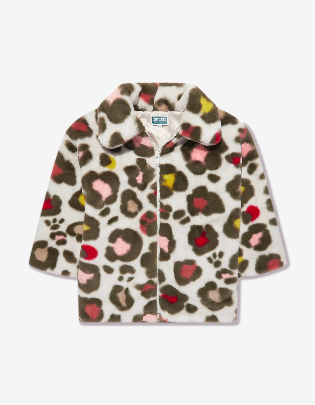 Girls Faux Fur Coat in Multicolour